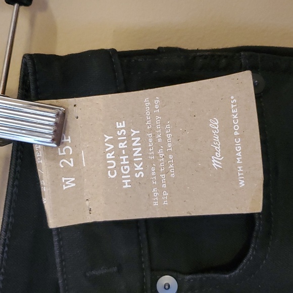 Madewell Curvy Highrise Skinny Jeans In Carbondale Size 25 Petite  NWT'S - Picture 5 of 14